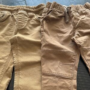 Cat & Jack Kids Brown Casual Bottoms | 3T Jogger + Straight Leg Drawstring